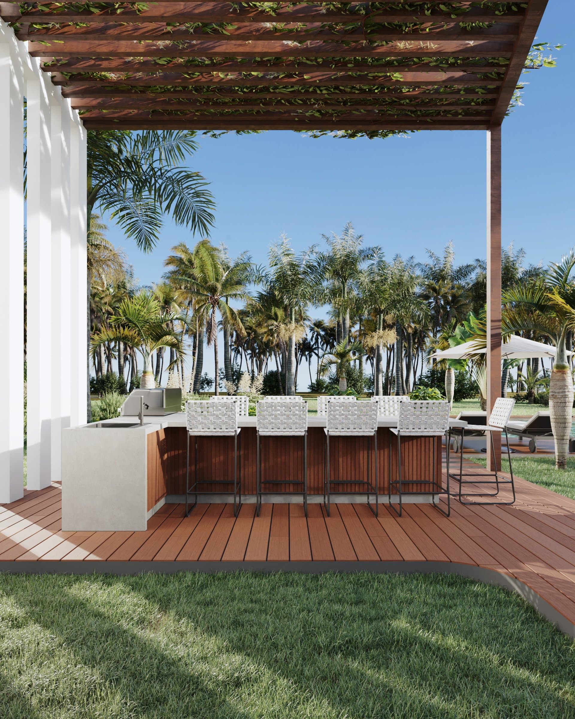 Rendering of a residents' social bar lounge