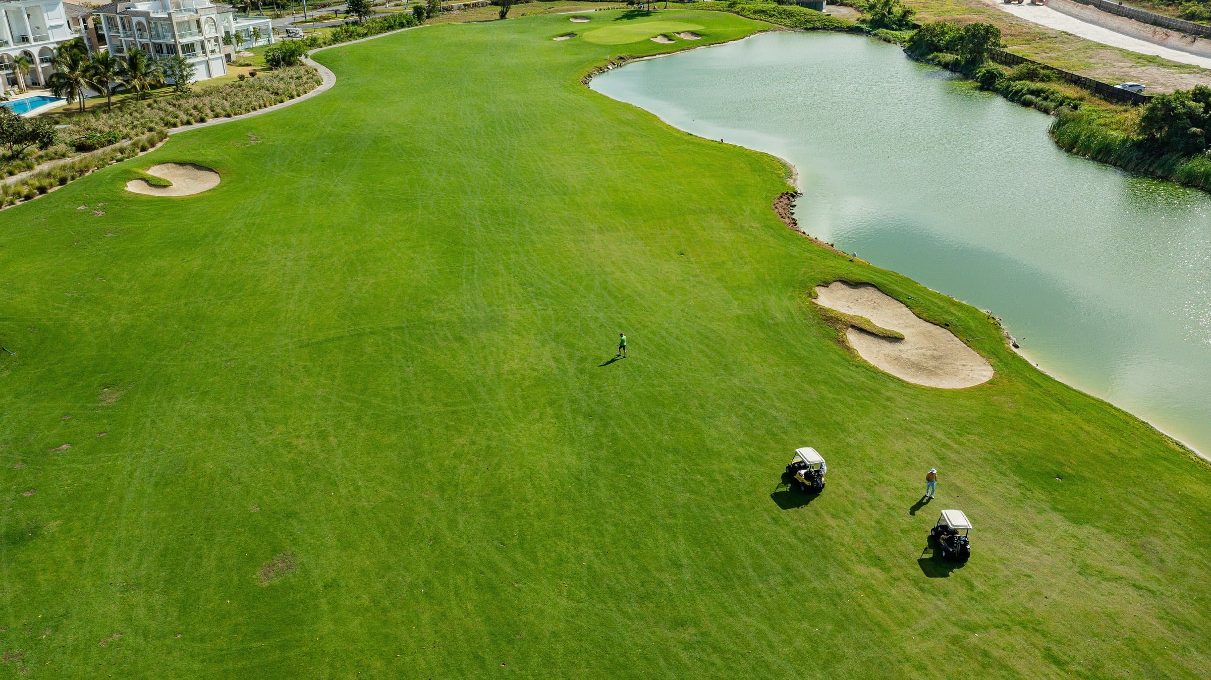 Golf course fairway and green at Cana Bay